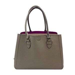 Kate Spade Gray Pebbled Leather Shawna Carter Tote Bag